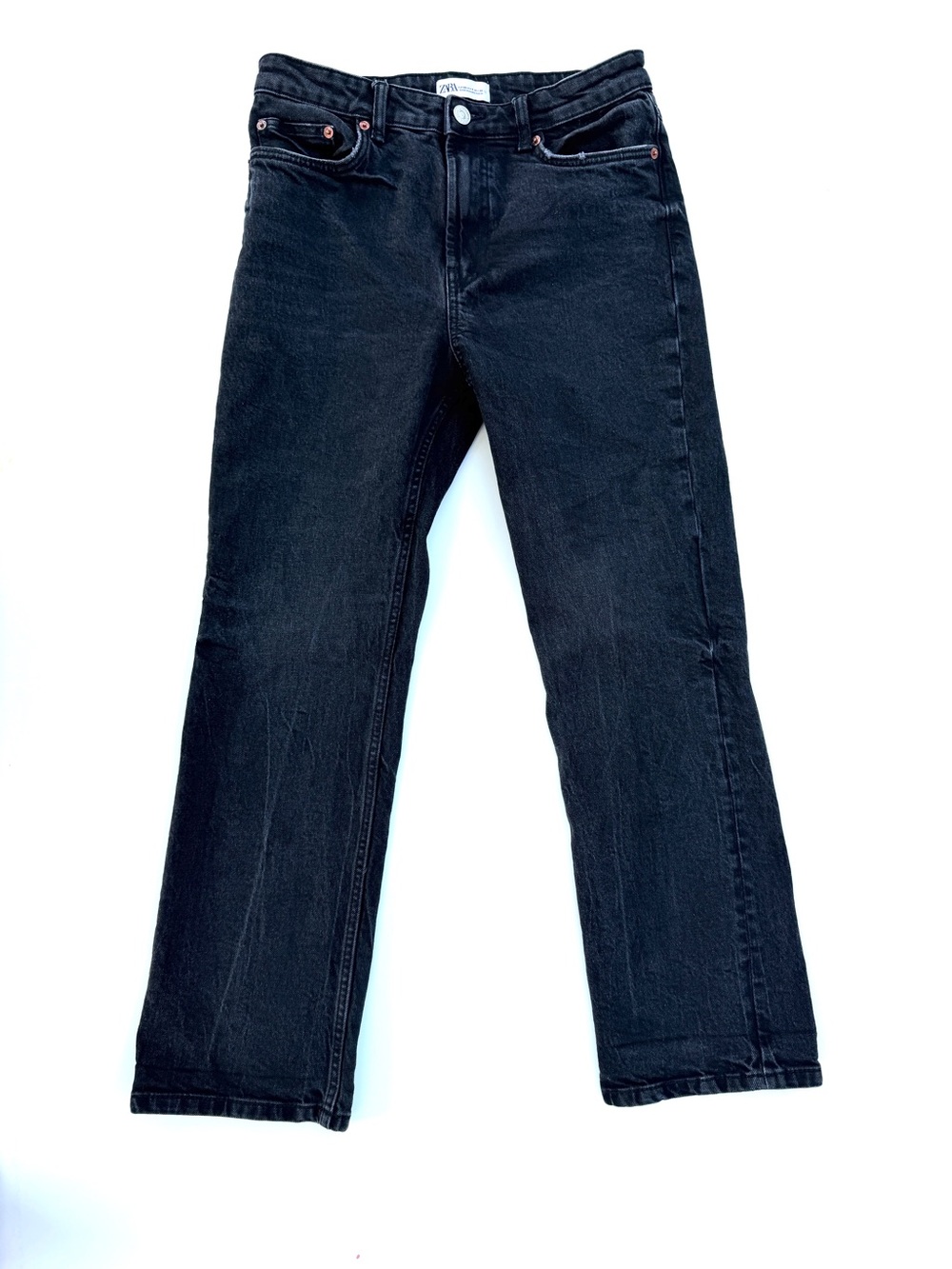 Zara Woman’s Black Straight High Rise Jeans sz8